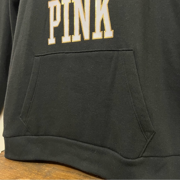 NWT Pink Victoria’s Secret Black Love Pink University Hoodie Oversized - Picture 5 of 9